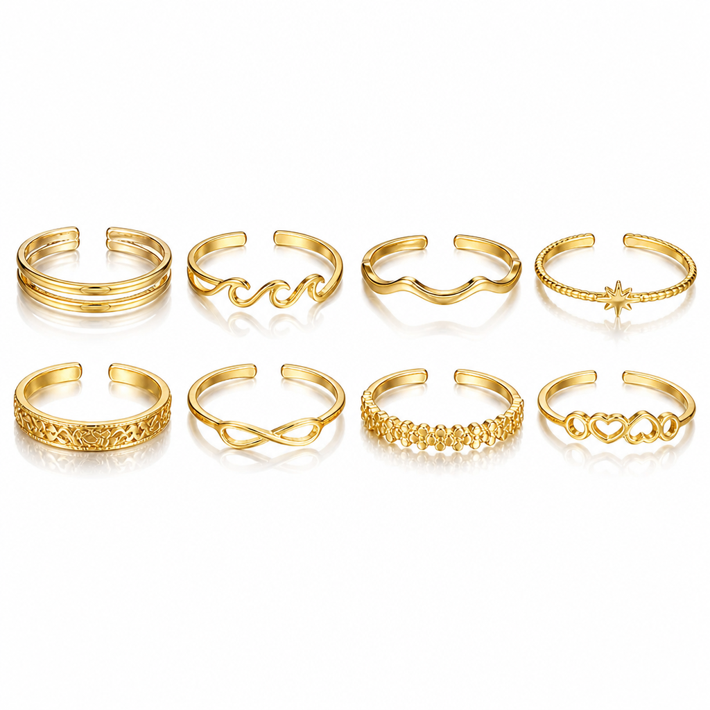 8 pcs Bagues de Pied Bohème
