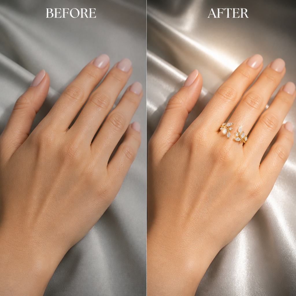 Bague feuille zircon dorée